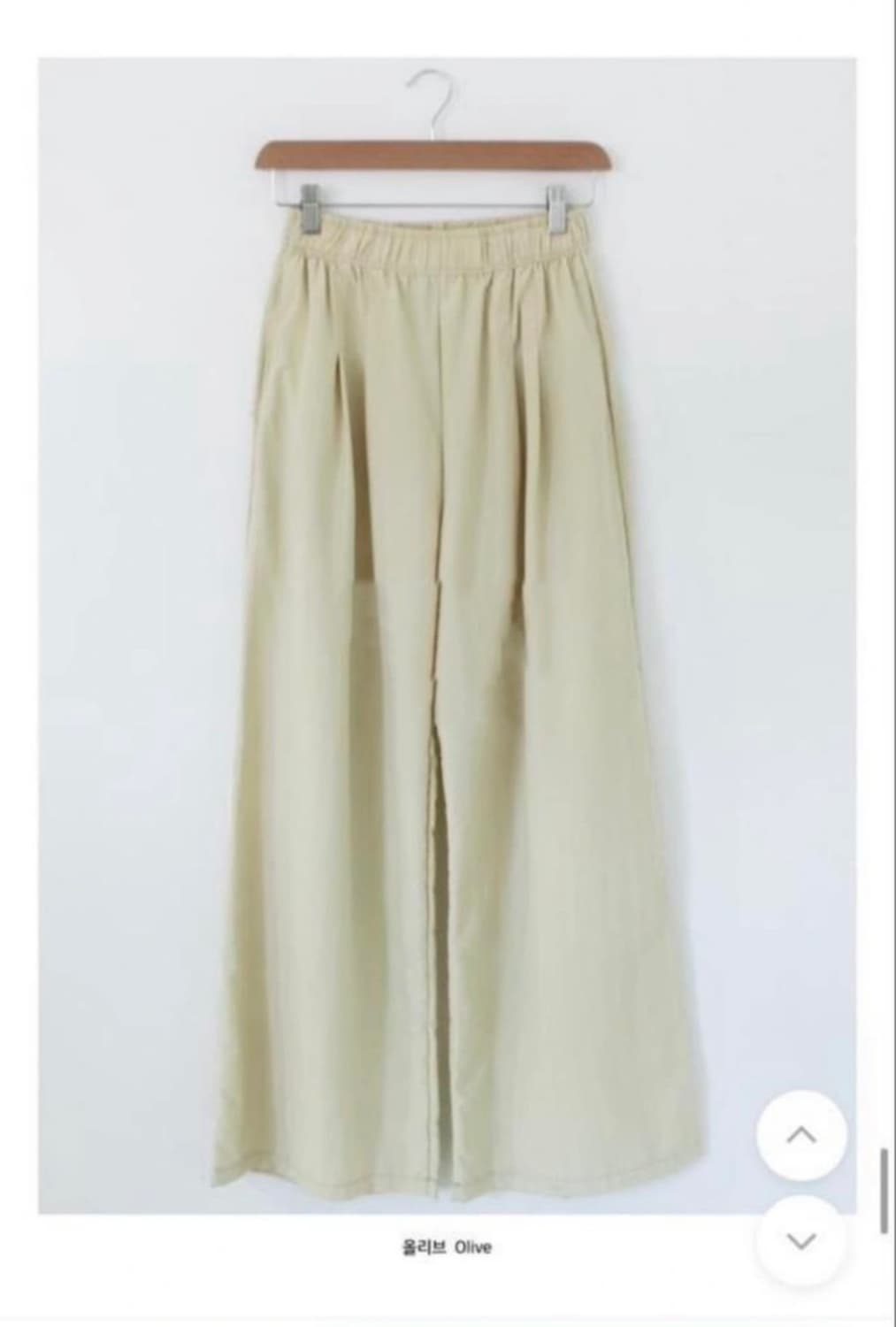 바온 티온 밴딩 와이드팬츠 올리브 상품이미지3