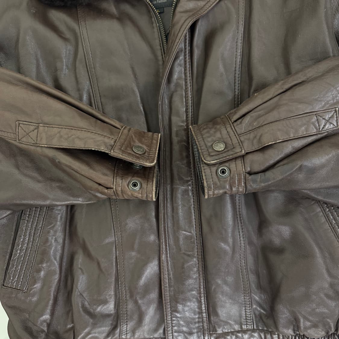 90's 런던포그 램스킨 무스탕 가죽 자 상품이미지4