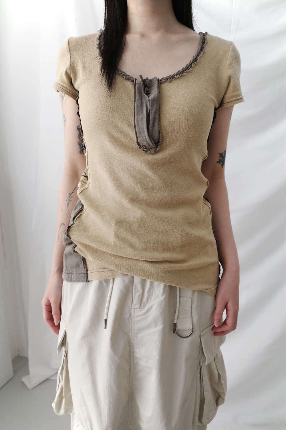 luxxm) grunge half T  상품이미지5