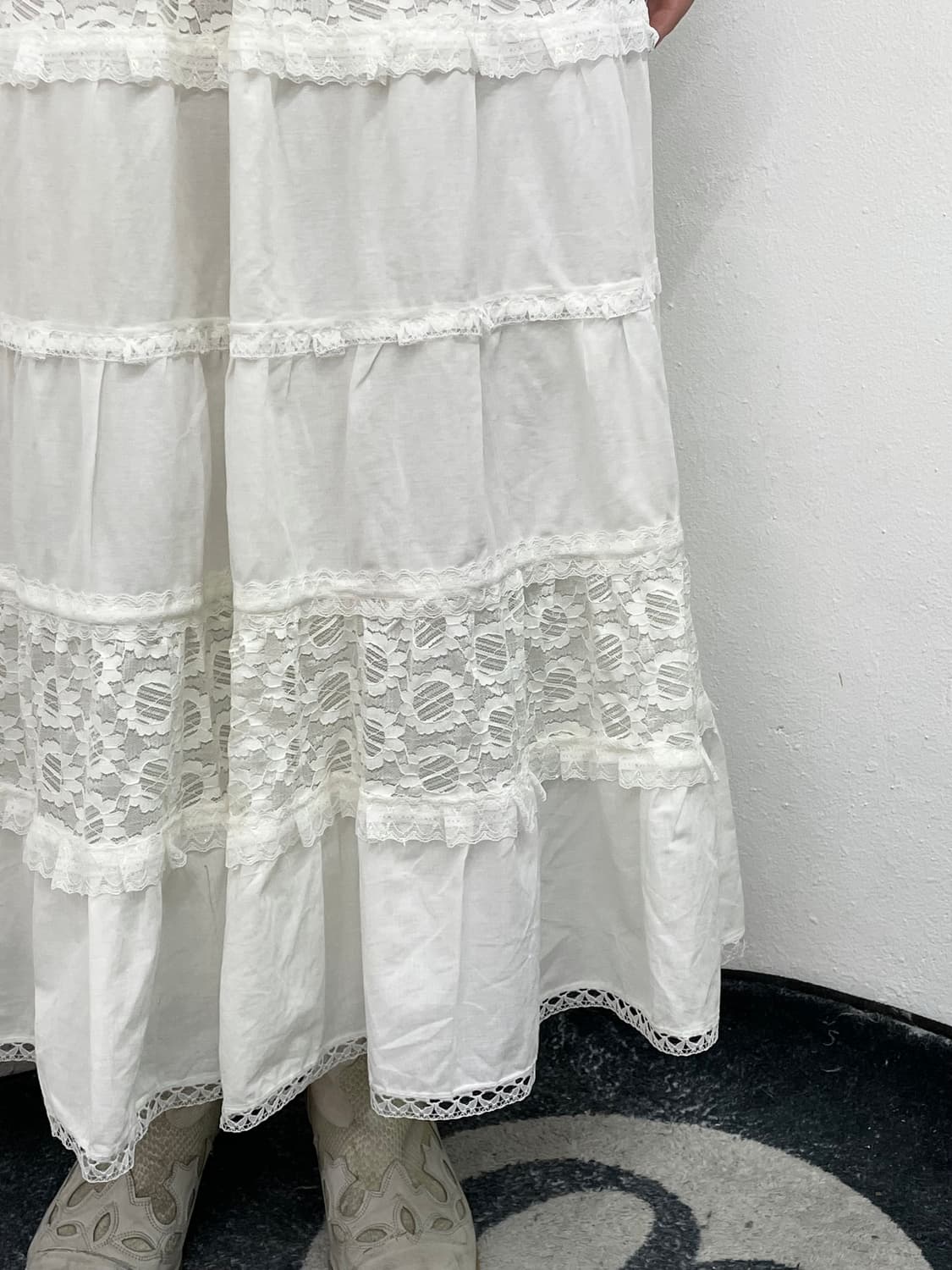 화이트페어리 레이스 롱 캉캉 스커트 상품이미지3