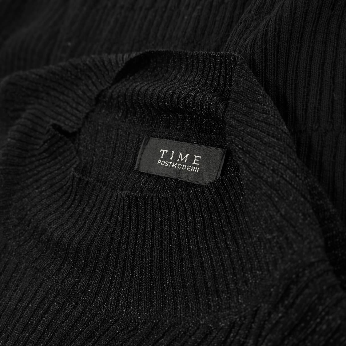 타임 텍스처 블록 모크넥 골지 니트 상품이미지2