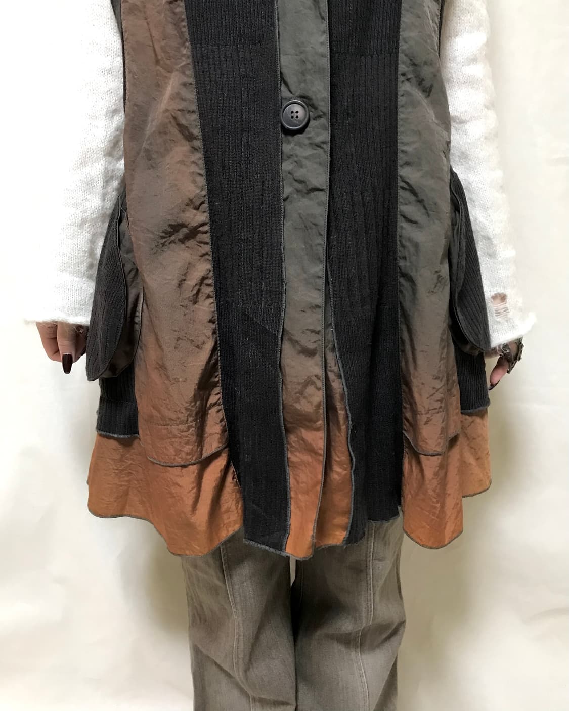 브릭 레이어드 셔링 베스트 자켓 상품이미지3