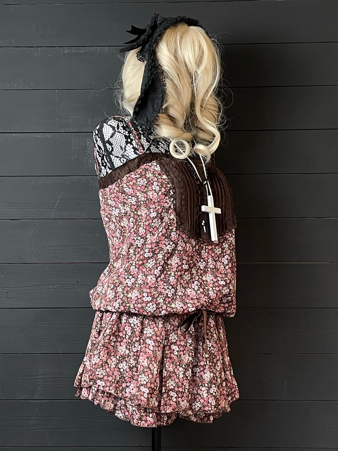 LIZ LISA 리즈리사 라떼갸루 플라워 패턴 꽃무늬 점프수트 치마바지 상품이미지2