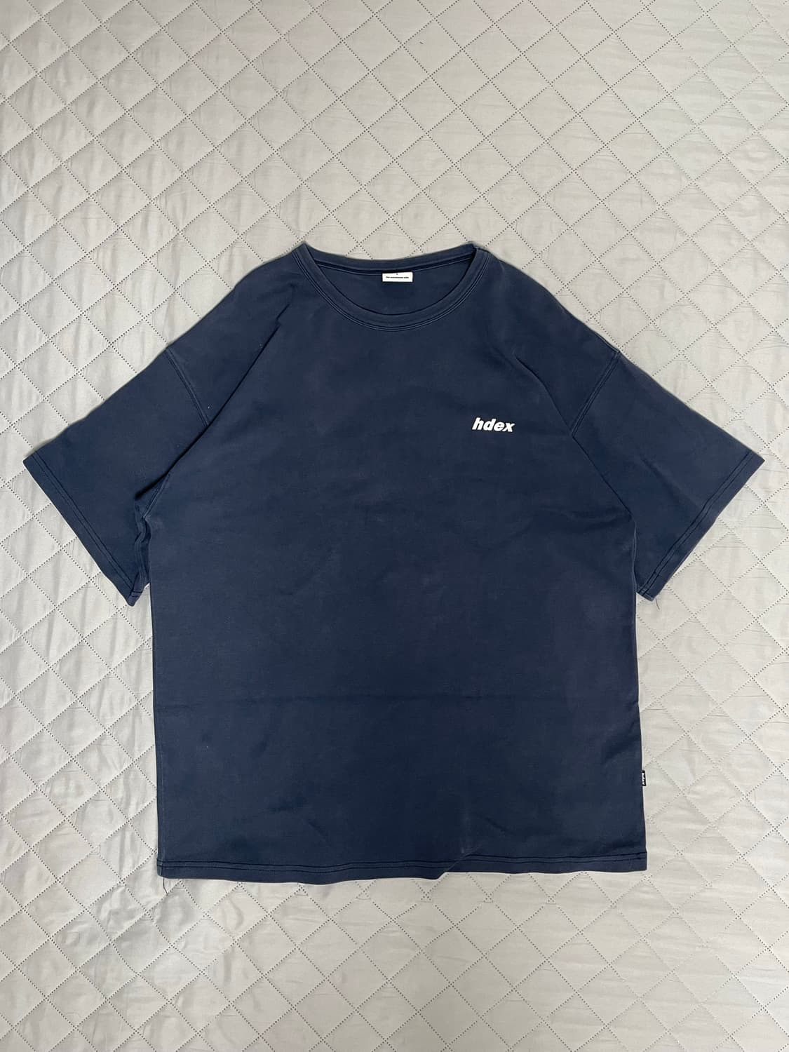 HDEX 스몰 로고 오버핏 반팔 티셔츠 네이비 상품이미지1