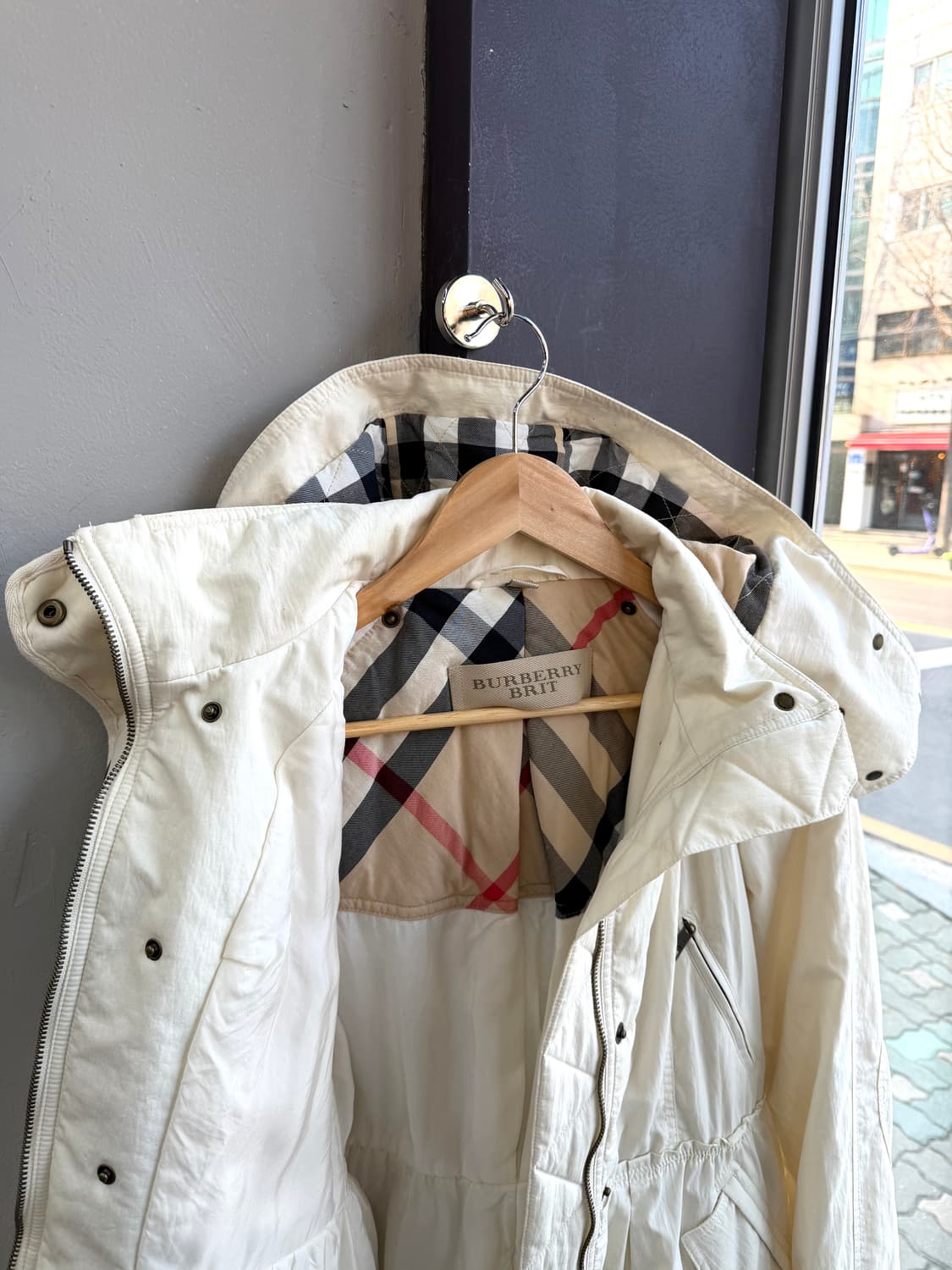 UK8/ 버버리 후디드 트렌치 경량패딩 자켓 상품이미지5