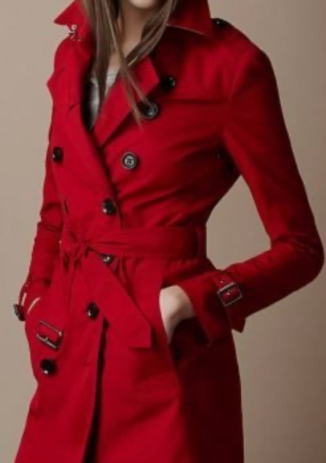 버버리 레드 컬러 트렌치코트 상품이미지9
