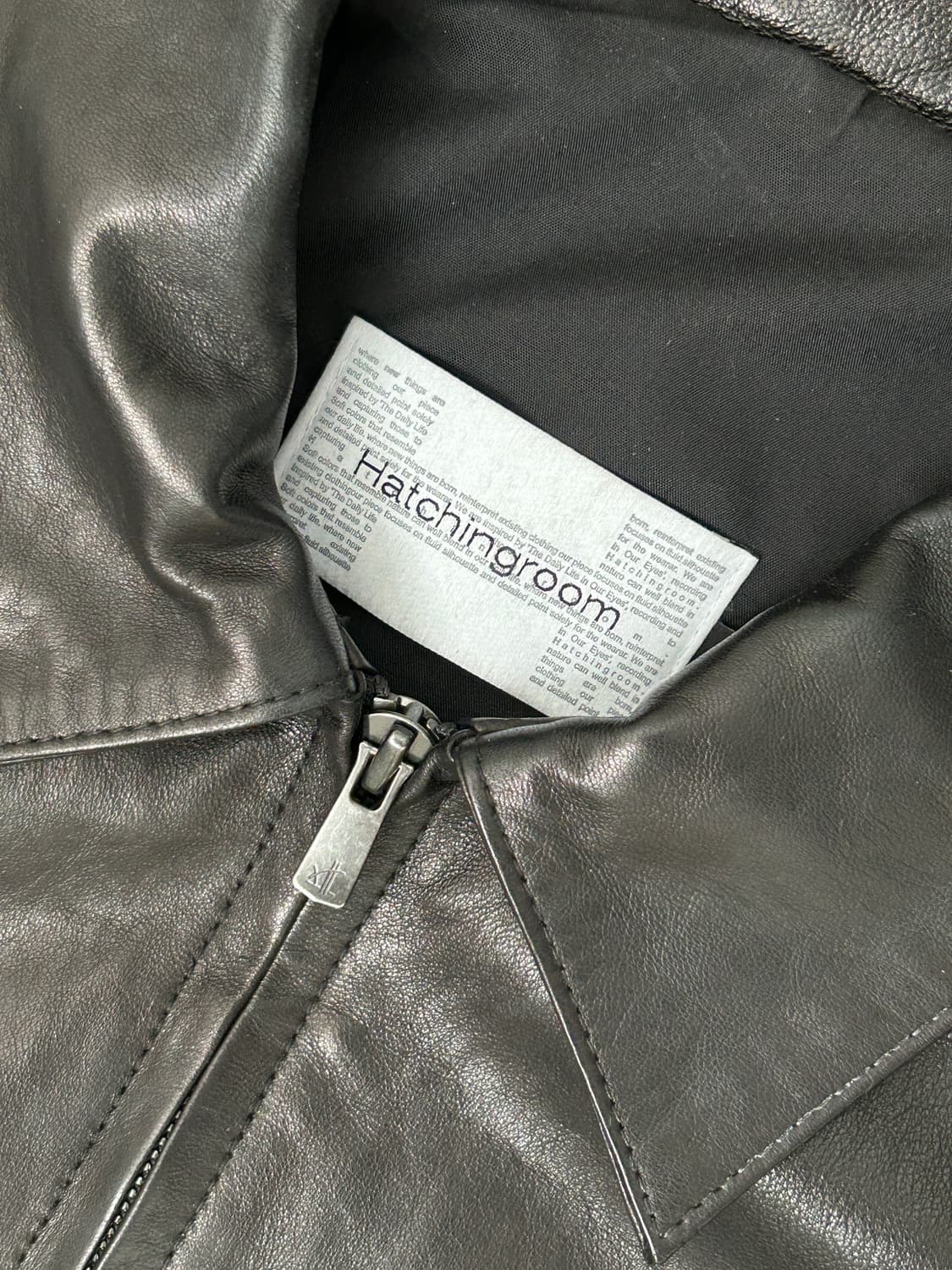 해칭룸 스티치 볼륨 레더 자켓 상품이미지2