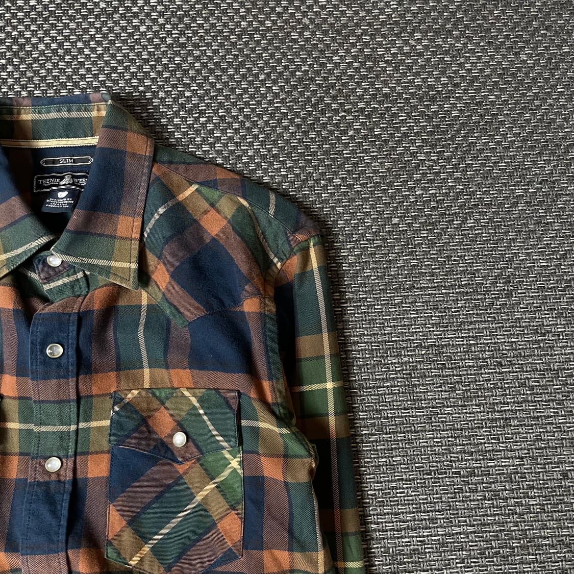 티니위니 브라운 그린 블루 체크 긴팔 셔츠 슬림핏 L 상품이미지3