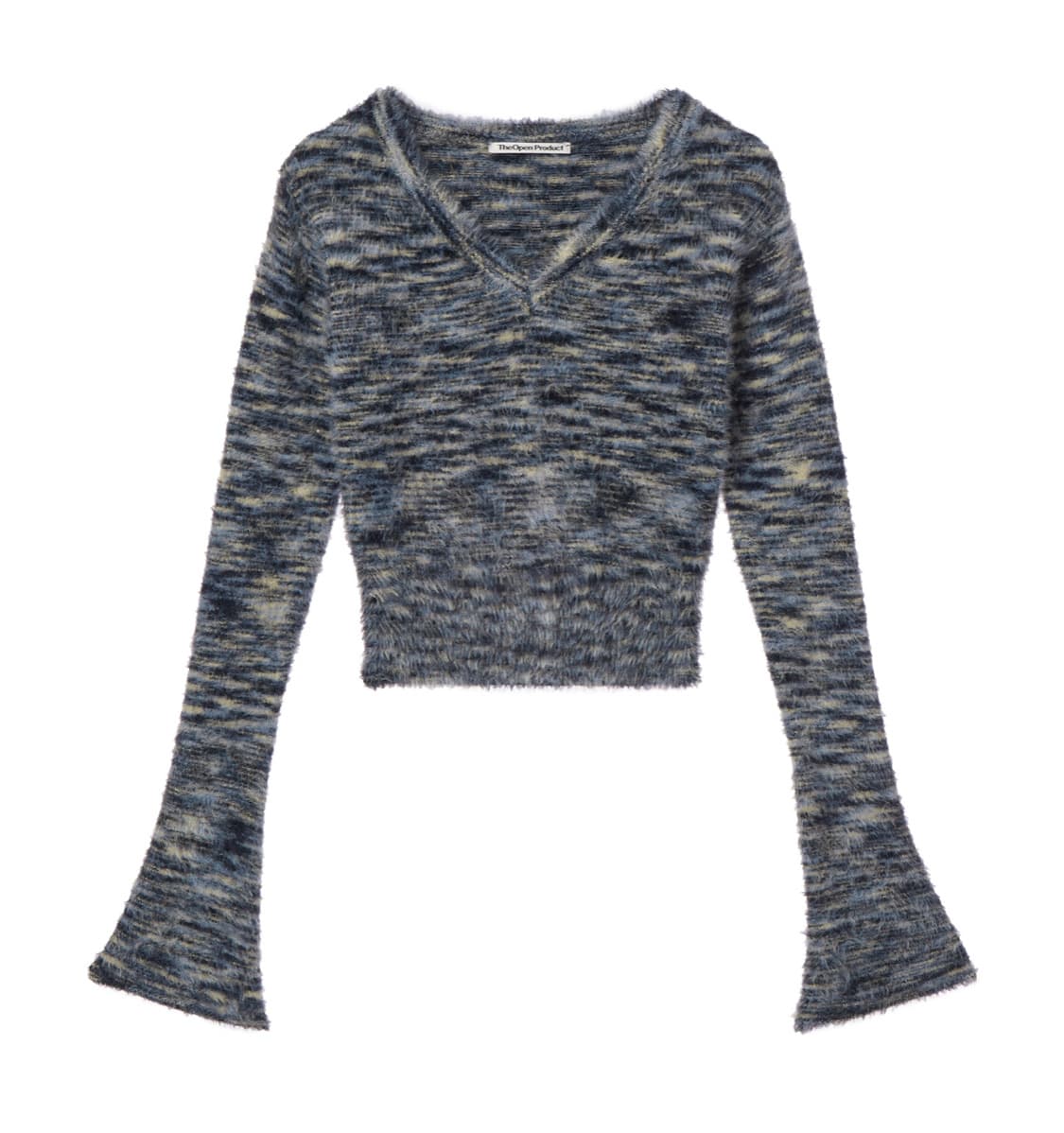 더 오픈 프로덕트 컬러 블렌디드 크롭 스웨터 네이비 상품이미지4
