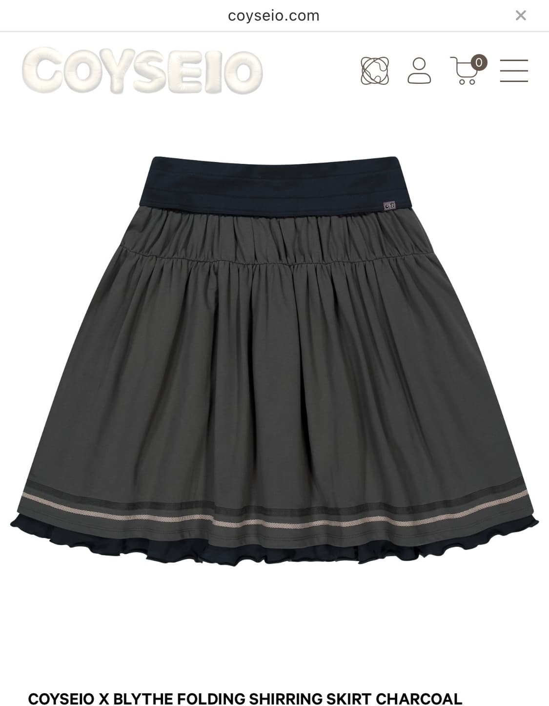 COYSEIO X BLYTHE FOLDING SHIRRING SKIRT 상품이미지1