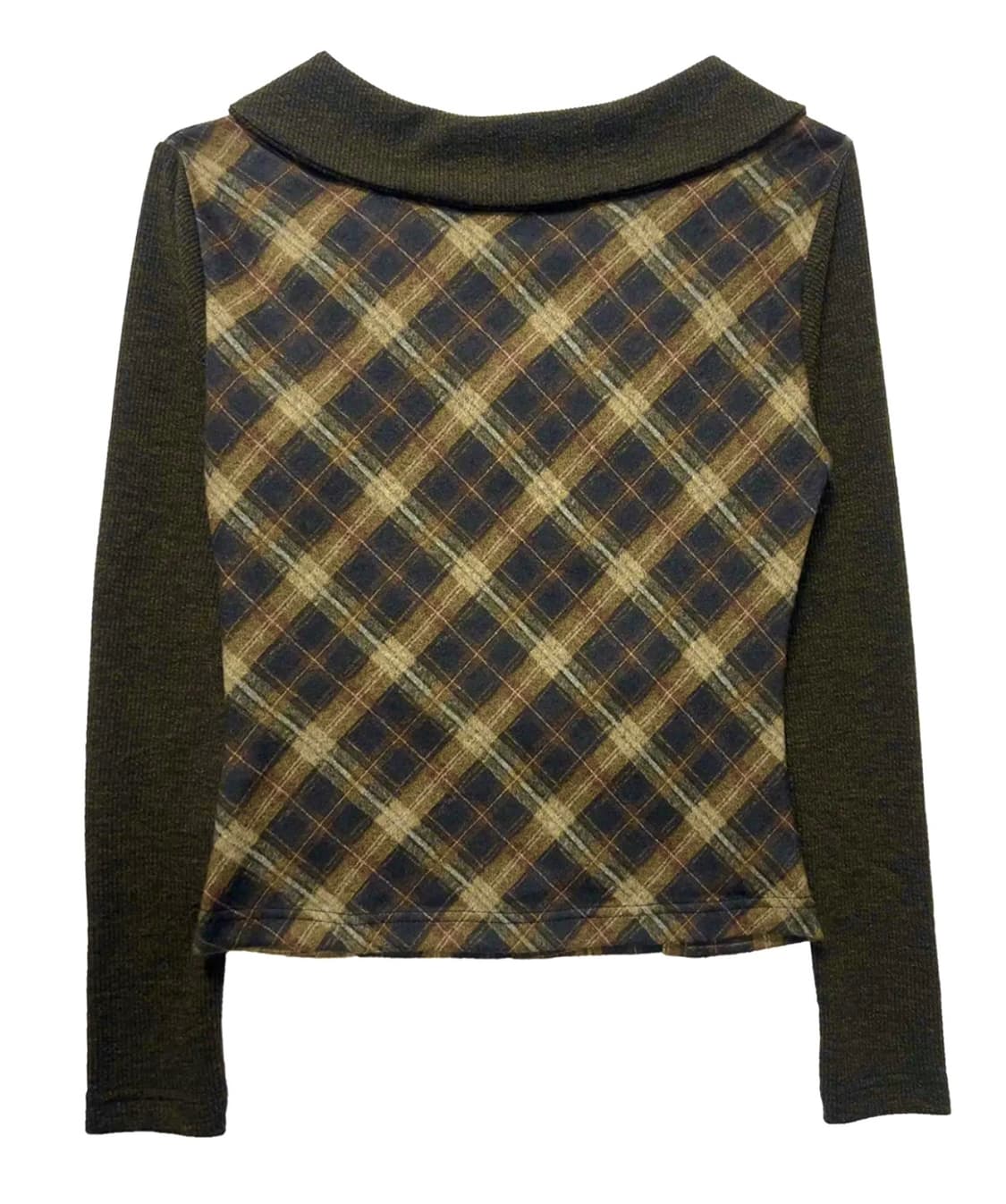 쎄쎄쎄 라비린스 체크 셔링 탑 옐로우 카키  상품이미지3