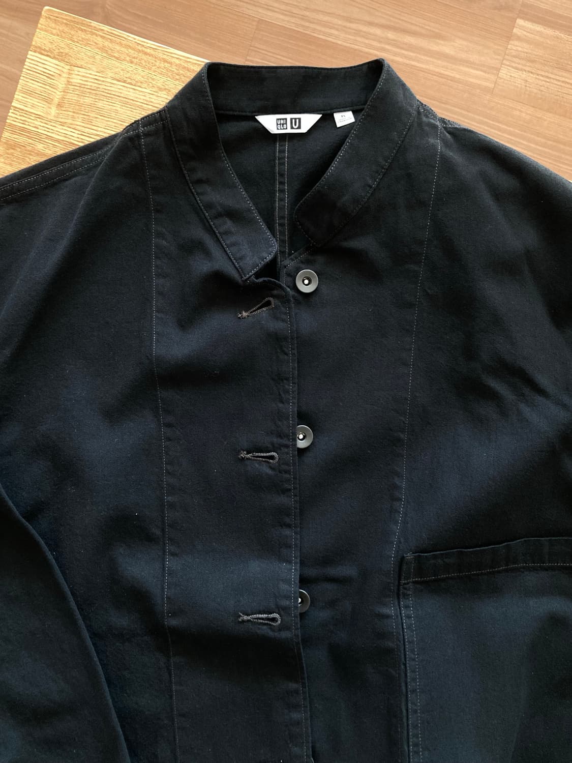 (남여) 유니클로 U 르메르 데님 커버올 자켓 블랙 XL 상품이미지3