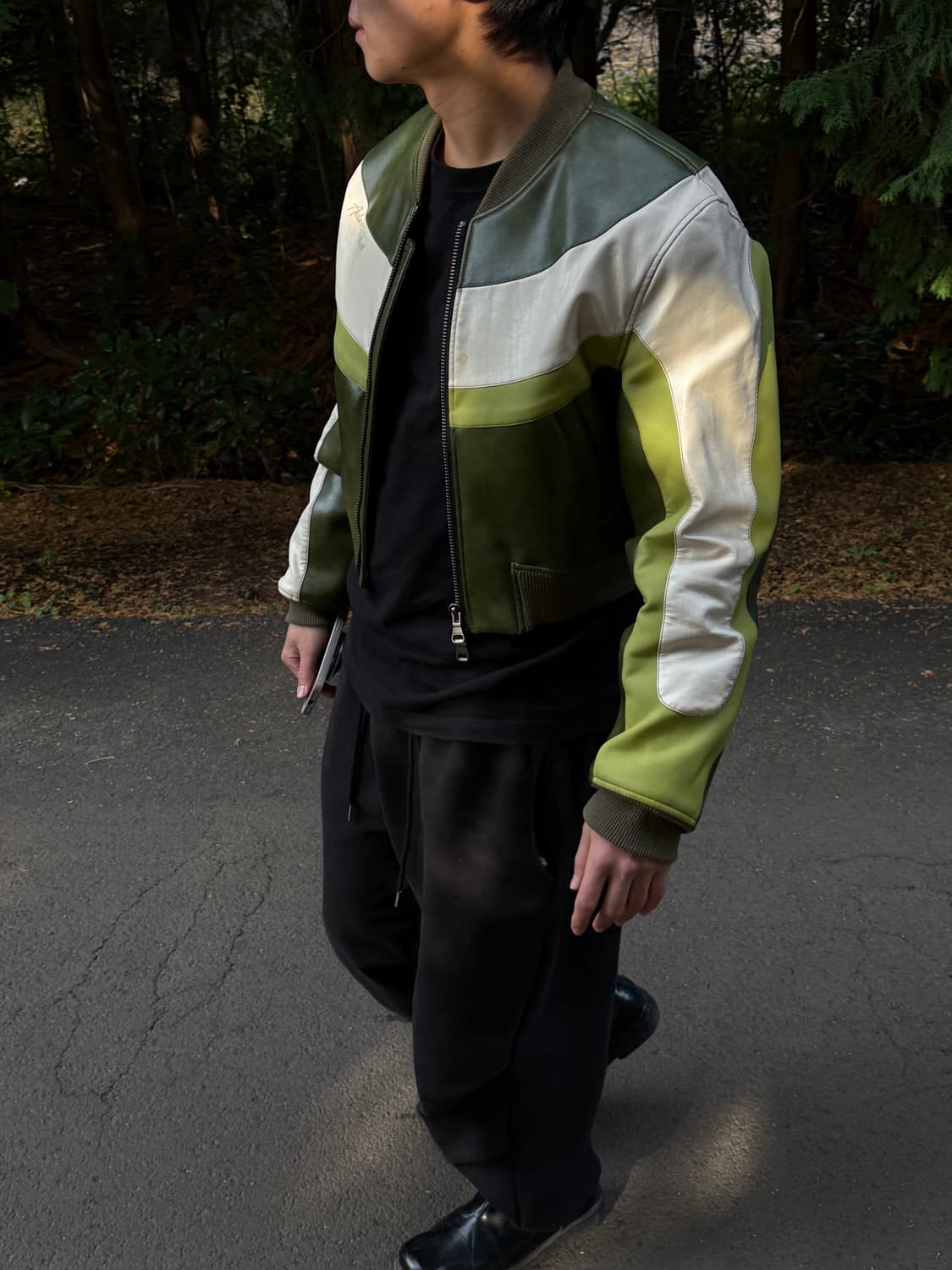 앤더슨벨 23ss 리루 포 레더 레이싱 봄버 자켓 상품이미지2