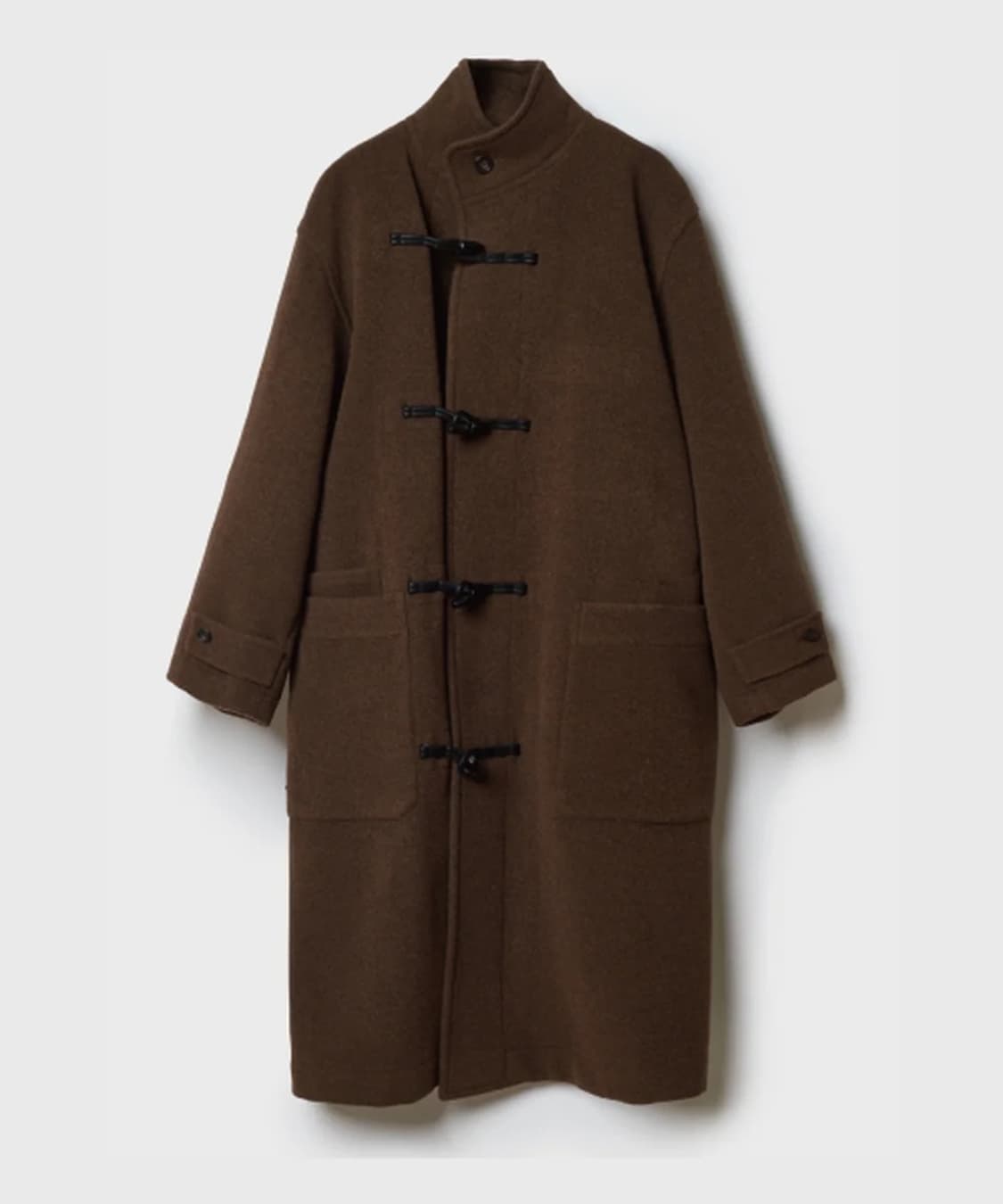 위즐리 오버핏 하이넥 더플코트_반다이크 브라운 상품이미지1