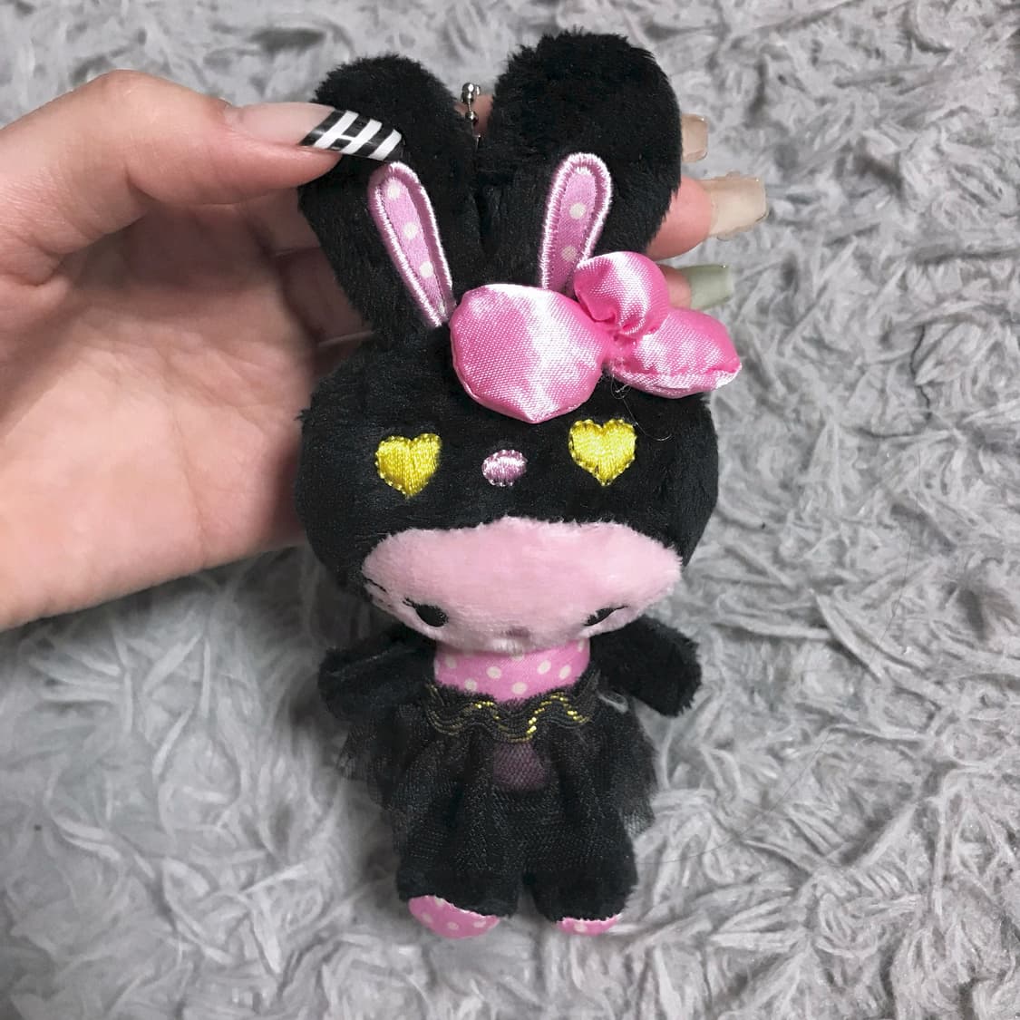 산리오 고전 헬로키티 정품 블랙 우사기 토끼 키링 핑크 인형 양도 상품이미지6