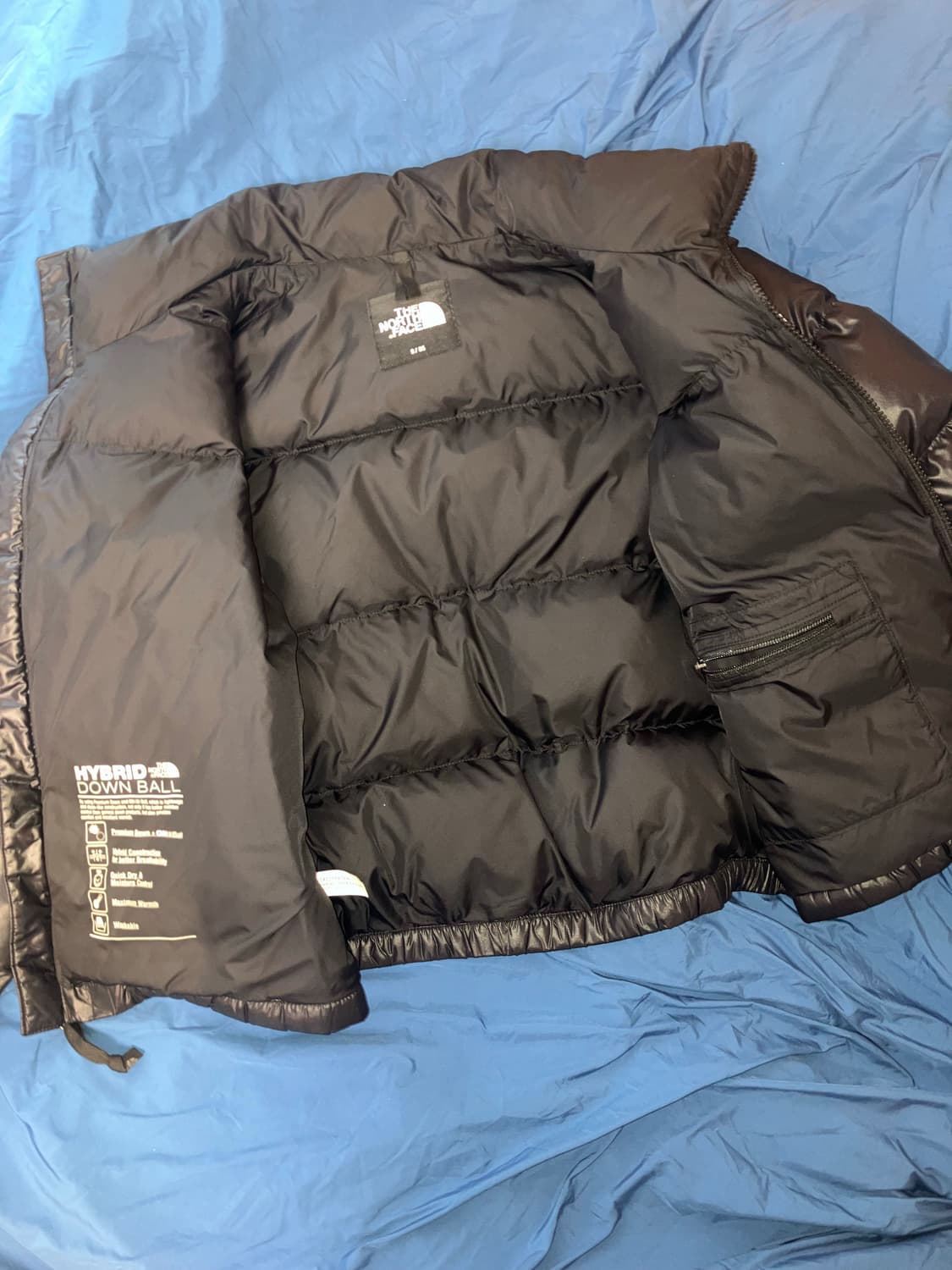 노스페이스 우먼즈 눕시 하이브리드 다운 볼 패딩 검정 BLK S(085) 상품이미지3