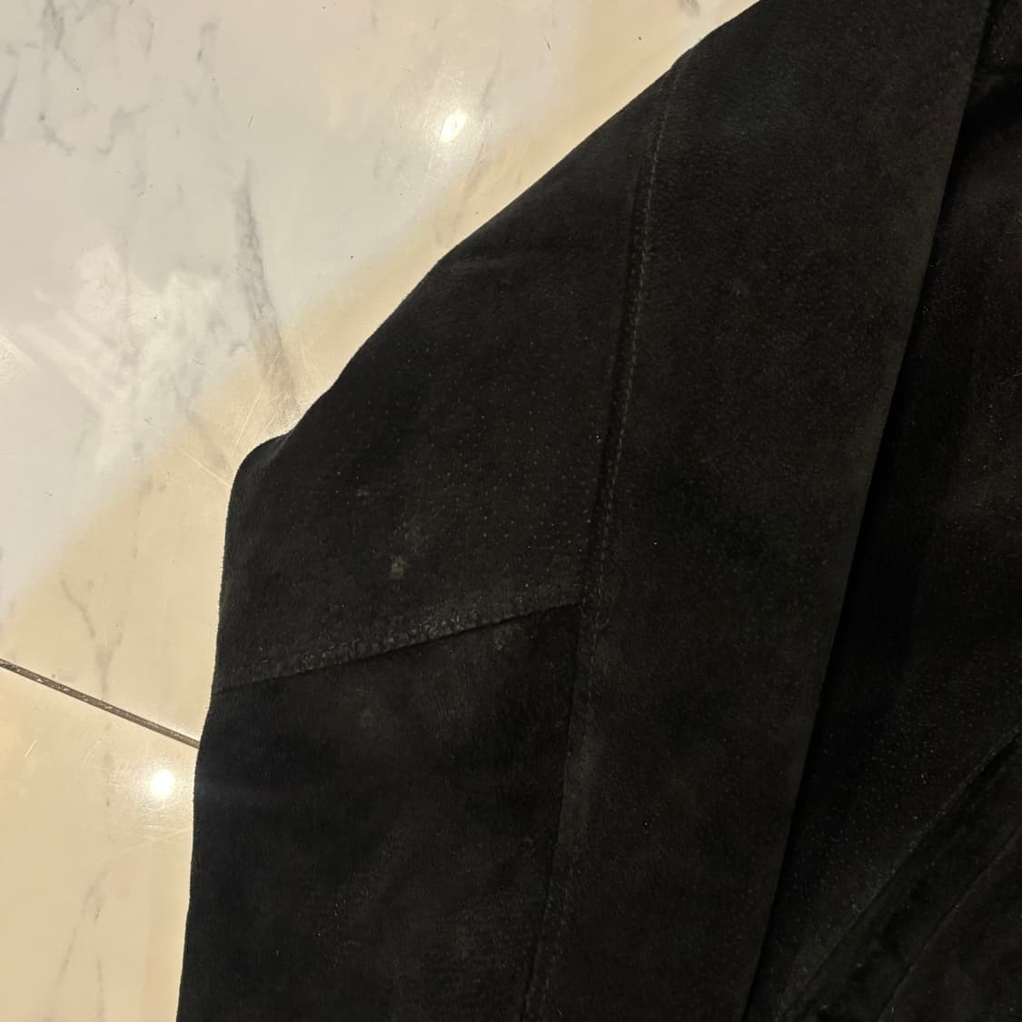 조르지오 아르마니 90’s 레더 블루종 블랙 상품이미지4