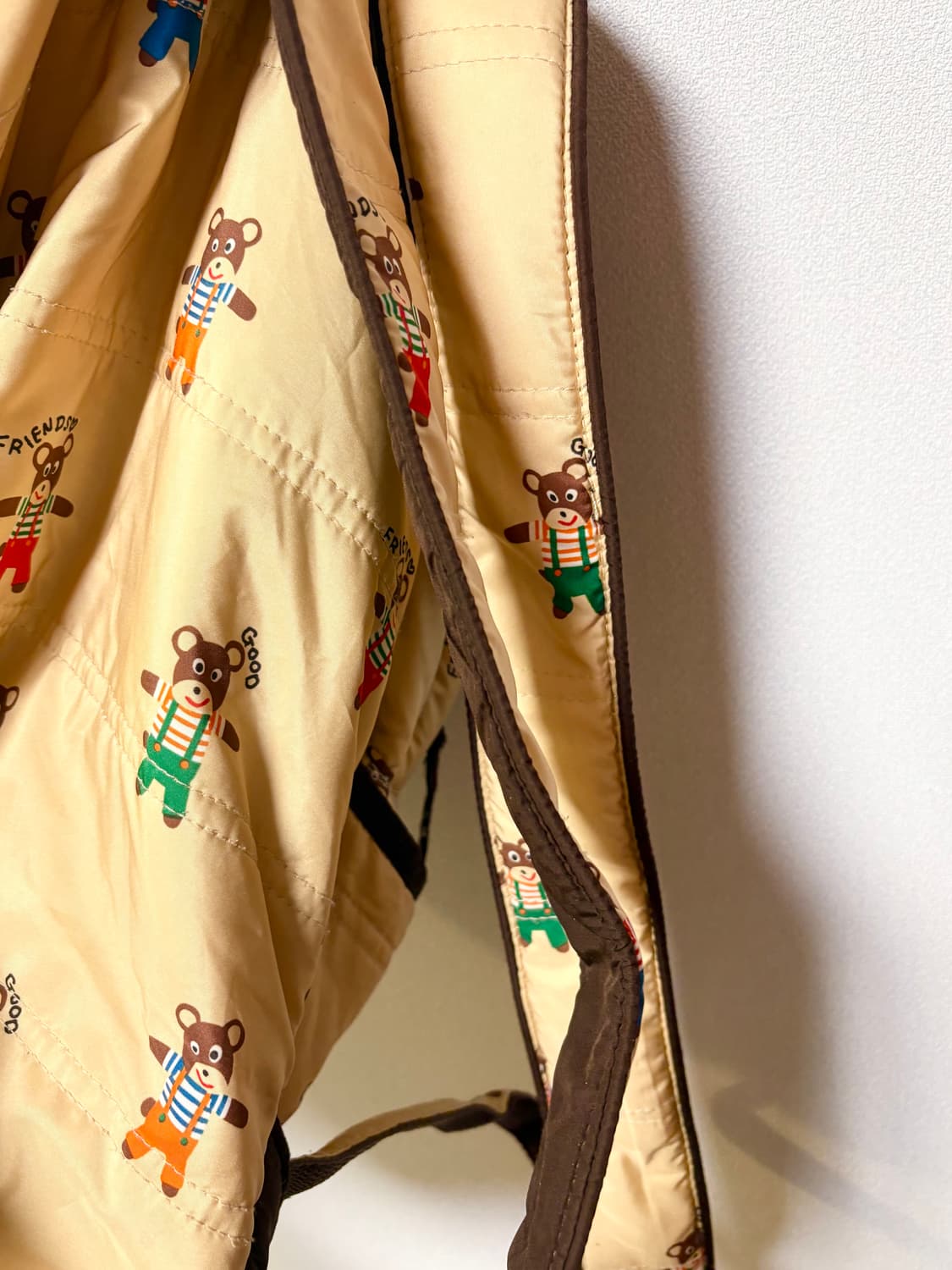 곰돌이 일본 빈티지 백팩 노란색 가방 모리걸 y2k 리락쿠마 인형 상품이미지6