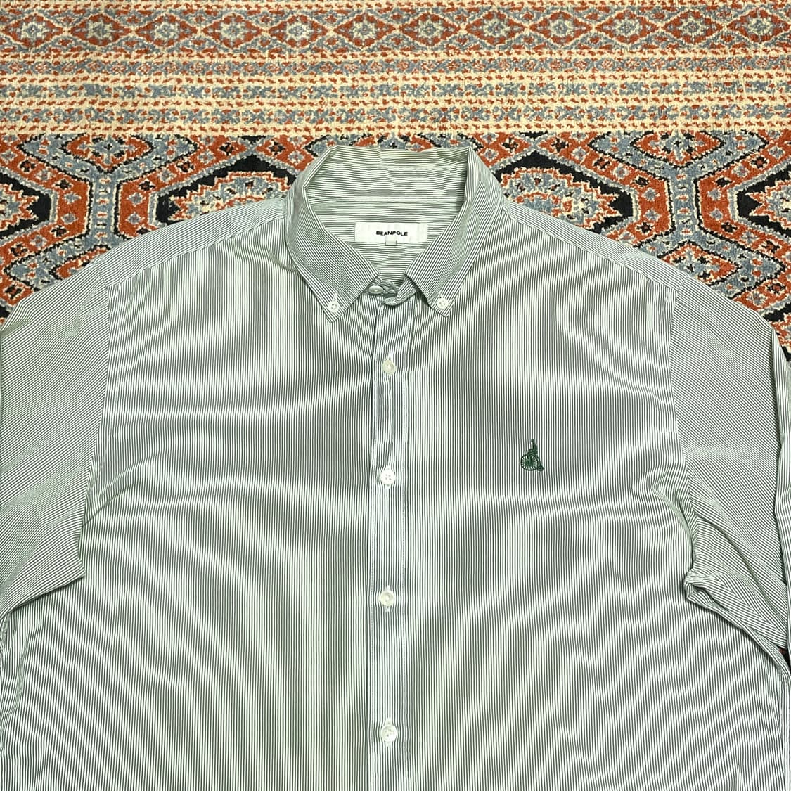 빈폴 그린 스트라이프 면 셔츠 남방 남성L 상품이미지2