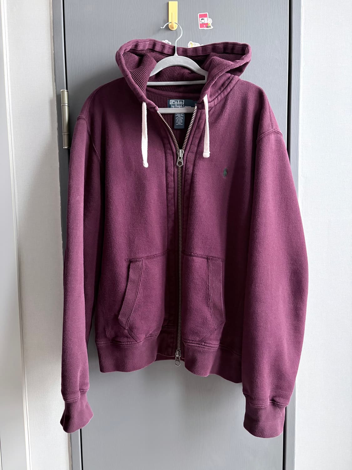 (L) 폴로 랄프로렌 버건디 써멀 후드 집업 상품이미지1