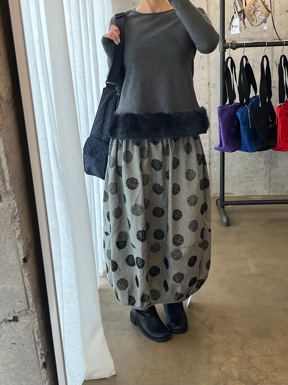 LE CIEL BLEU 퍼 트리밍 탑 상품이미지2