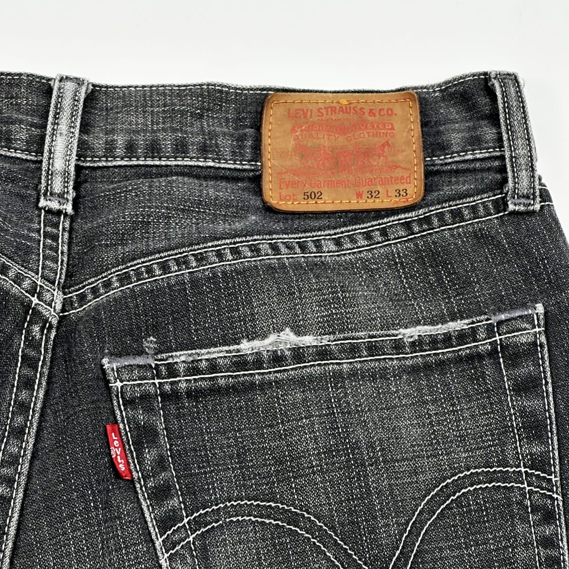 30 리바이스 502 재팬 흑청 스트레이트 데님팬츠 상품이미지5