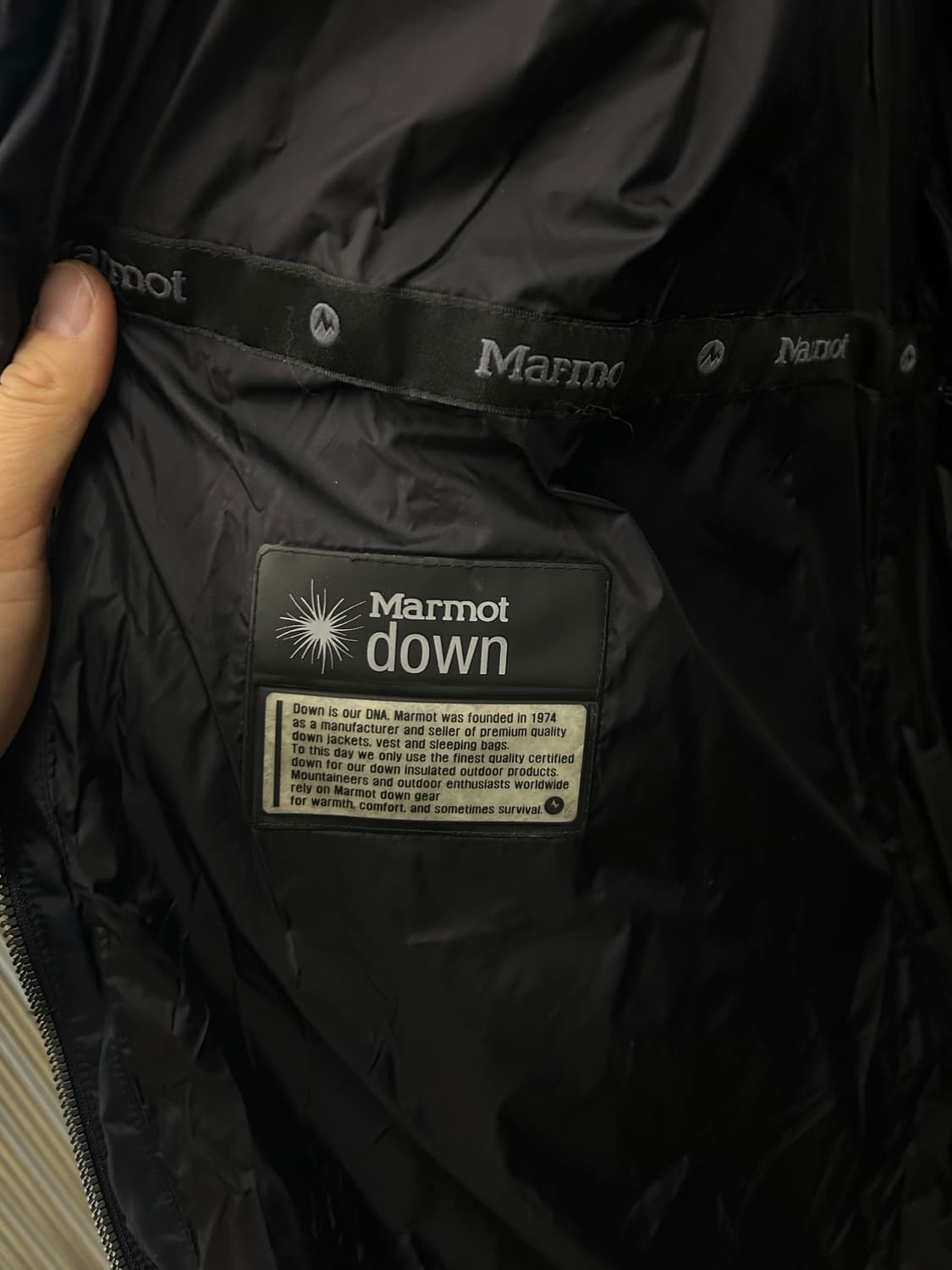 마모트 Marmot클래식 구스 다운 라쿤 후드 네이비 상품이미지7