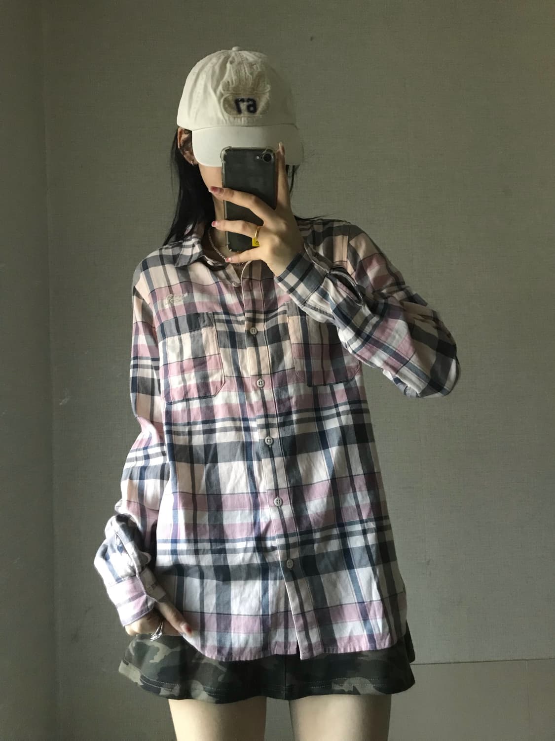 노스페이스 연핑크 체크셔츠 상품이미지2