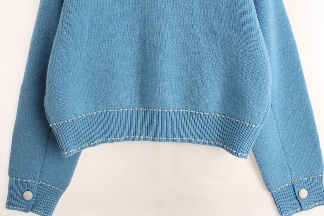 우먼FRRE 보카바카 스티치 니트 봄버 자켓 상품이미지7