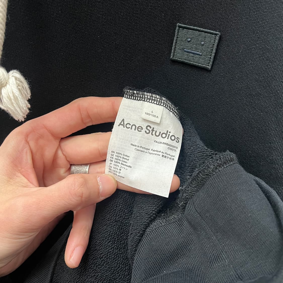 아크네 스튜디오 페이스 로고 후드티 L 상품이미지4