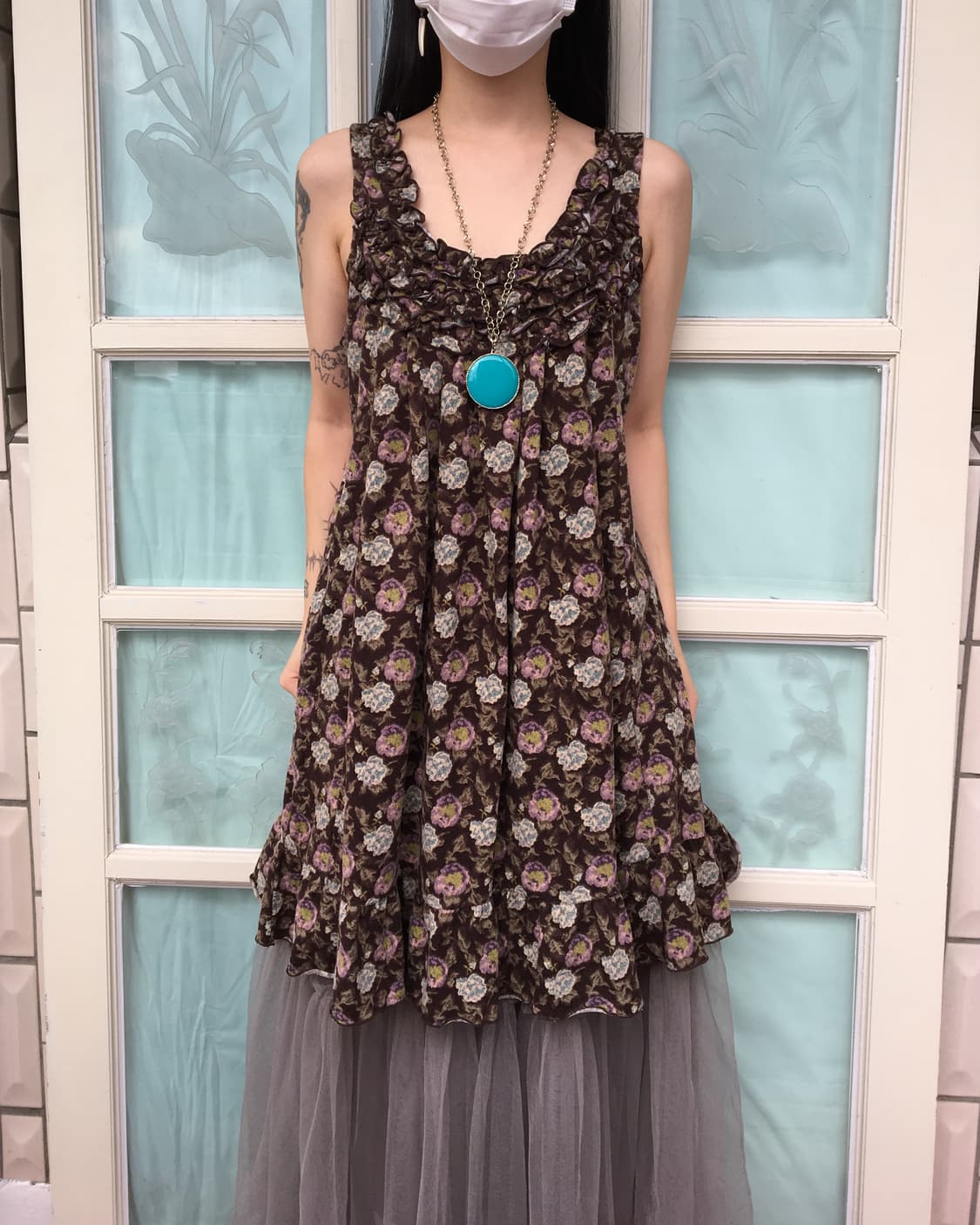 Flower pattern sleeveless onepiece 상품이미지1