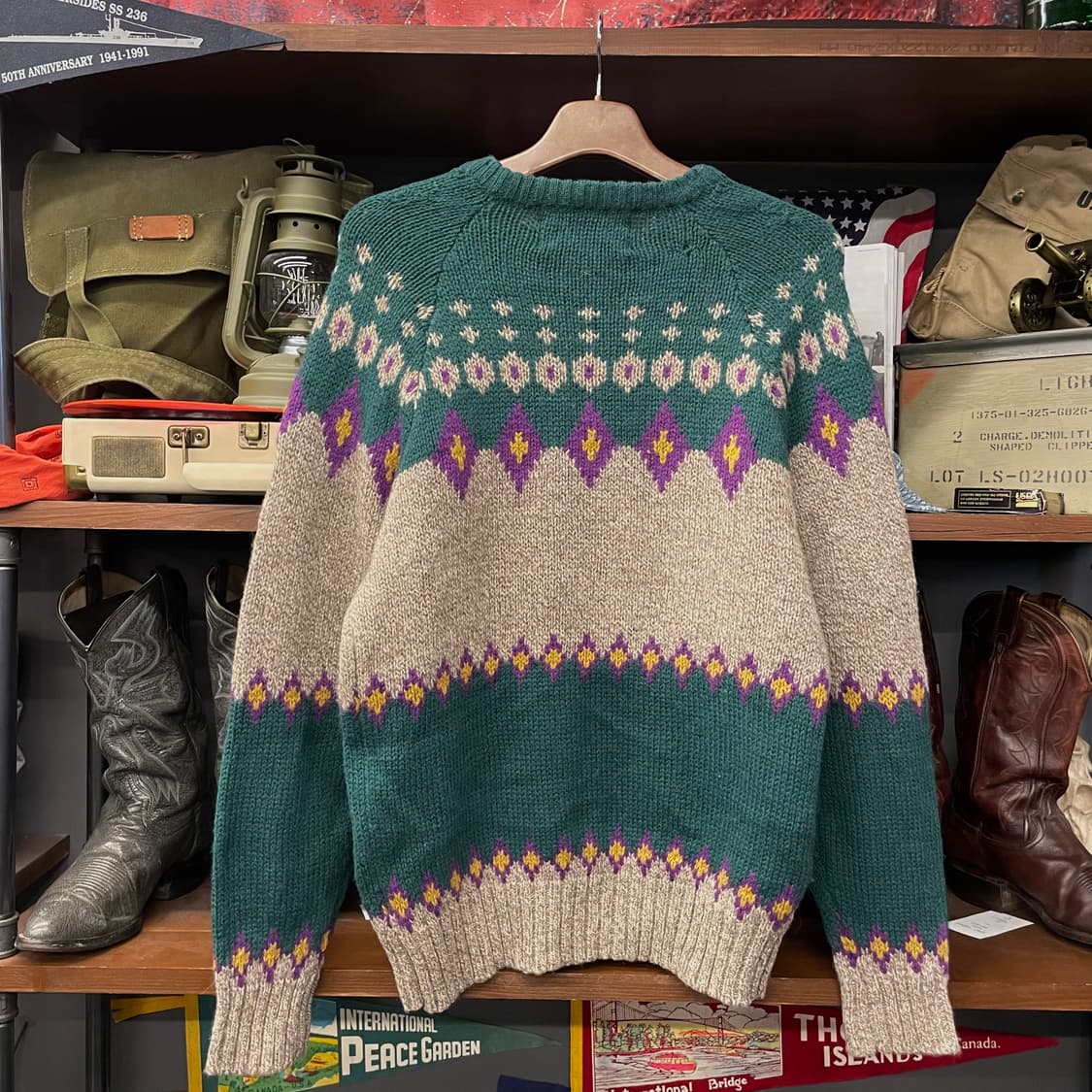 90s 폴로 랄프로렌 챕스 패턴 헤비 울 니트 스웨터 상품이미지2