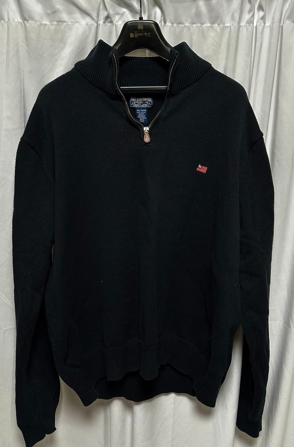 no.142 폴로랄프로렌 진스  블랙 하프집업 니트 XXL 상품이미지1