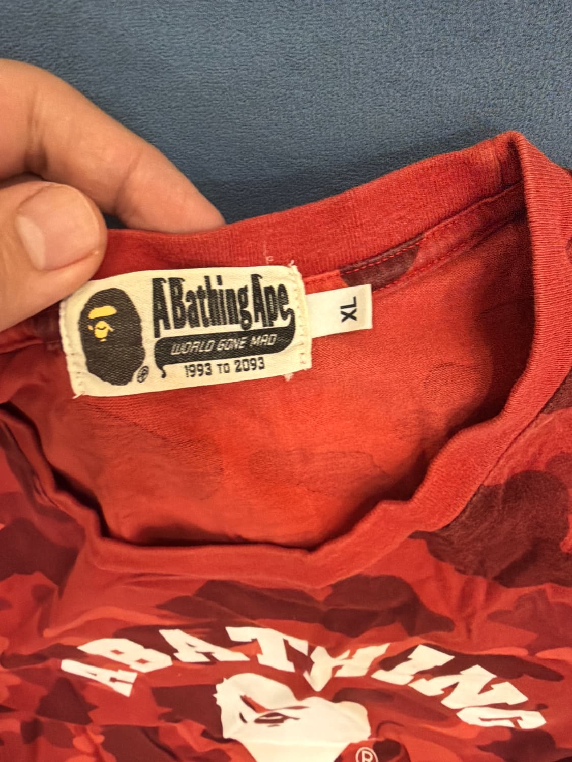 베이프 레드카모 티셔츠 상품이미지2