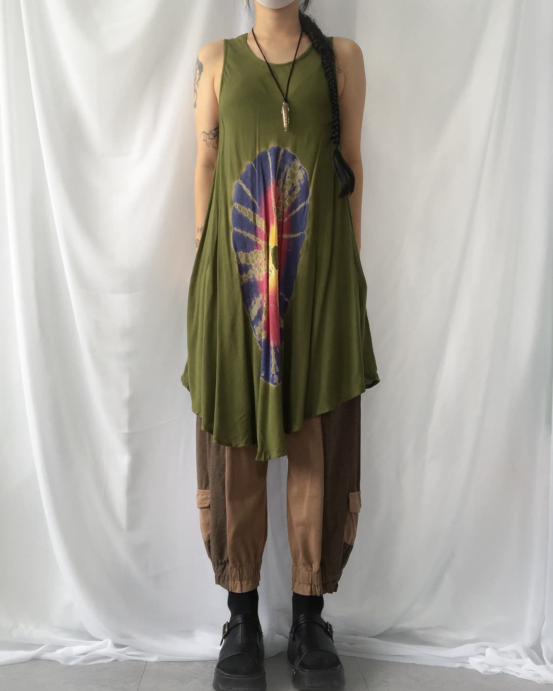 Dyed printing unbalanced onepiece 상품이미지4