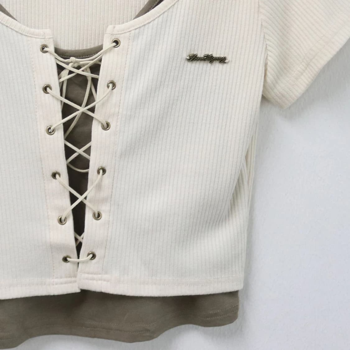 홀터넥 나시 가디건 반팔 티셔츠 66215 상품이미지4