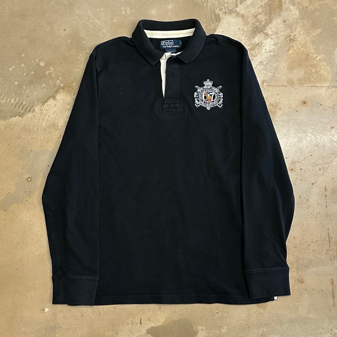 L 폴로랄프로렌 엠브로이드 블랙 럭비 티셔츠 상품이미지2