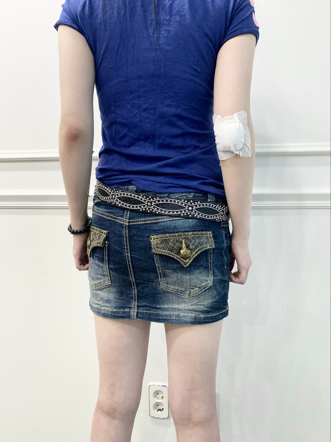 Python Leather Detail Stud Skirts 상품이미지1