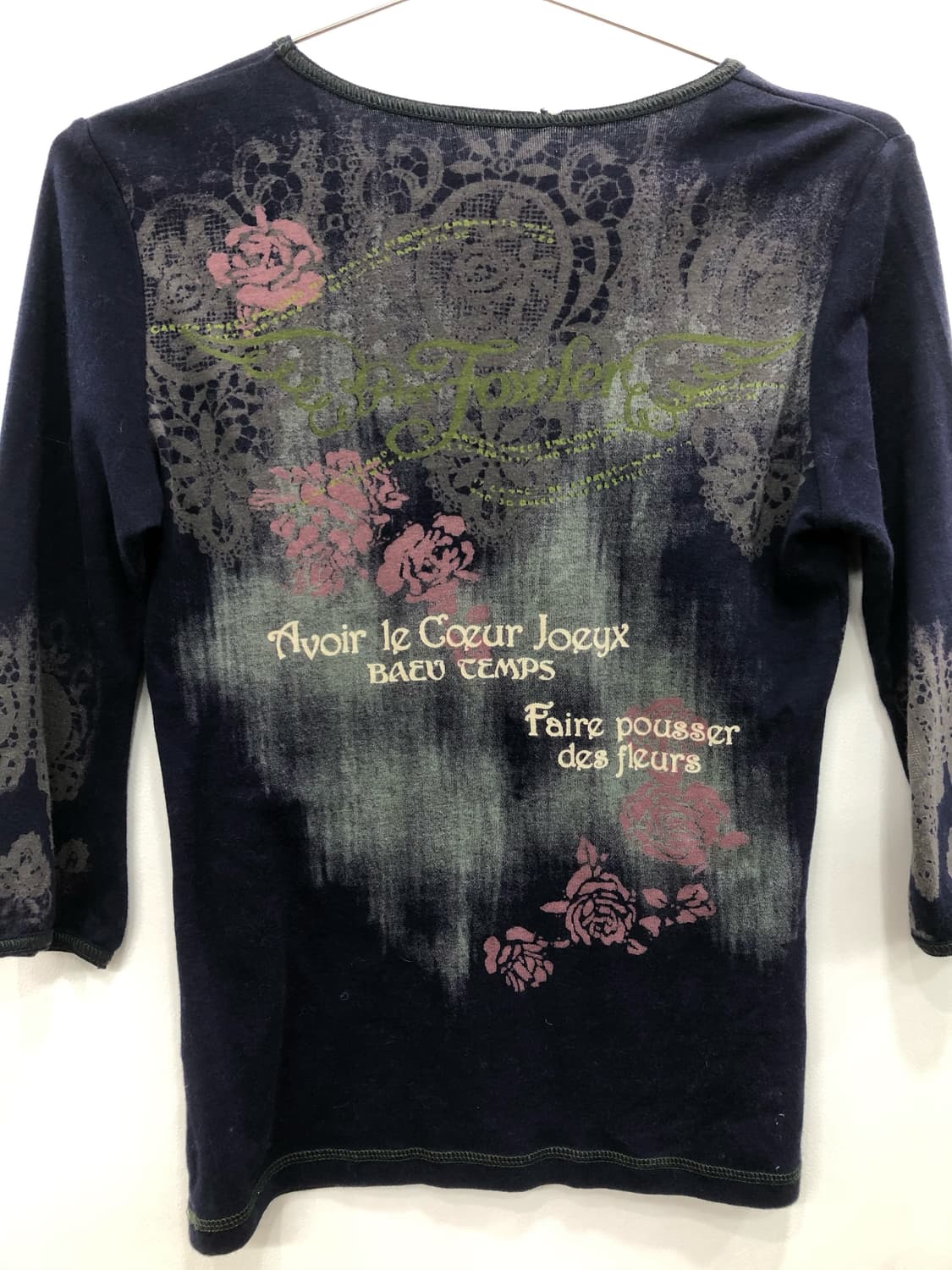 navy fairy printing elbow length top 상품이미지5