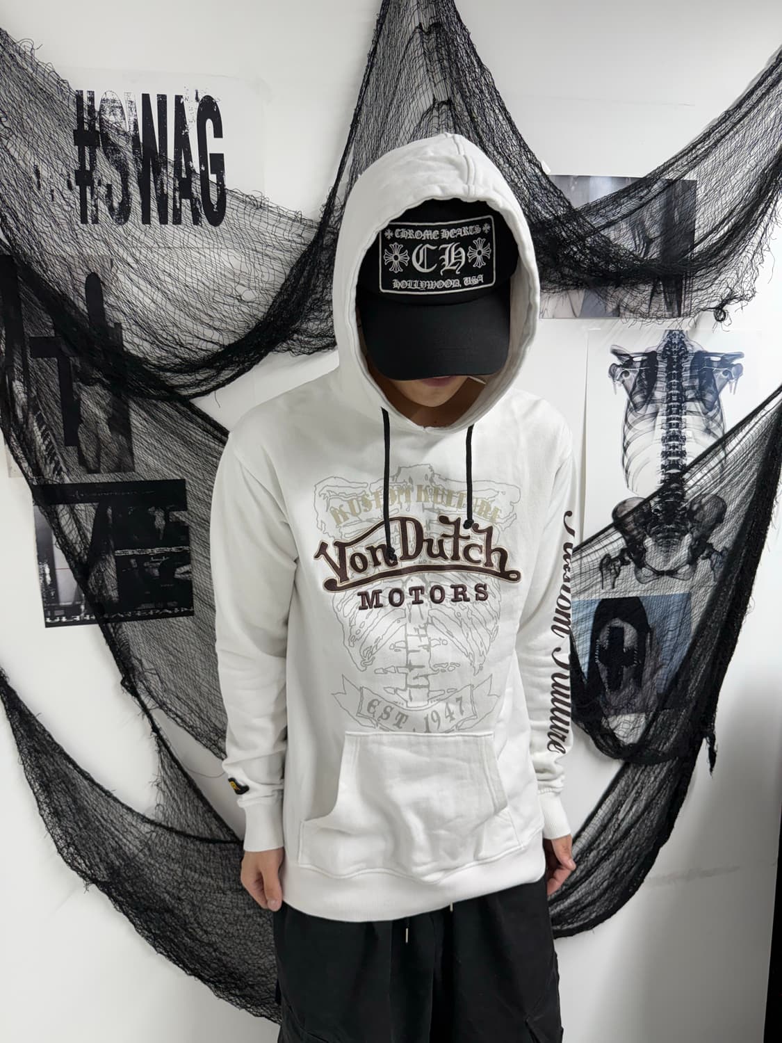 Von dutch skull printing hoodie longslee 상품이미지7