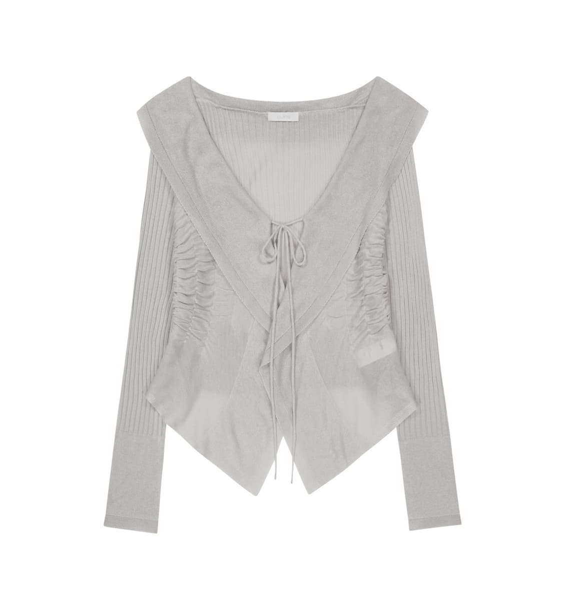 오호스 Ruffled Drape Cardigan 러플 드레이프 가디건 상품이미지1