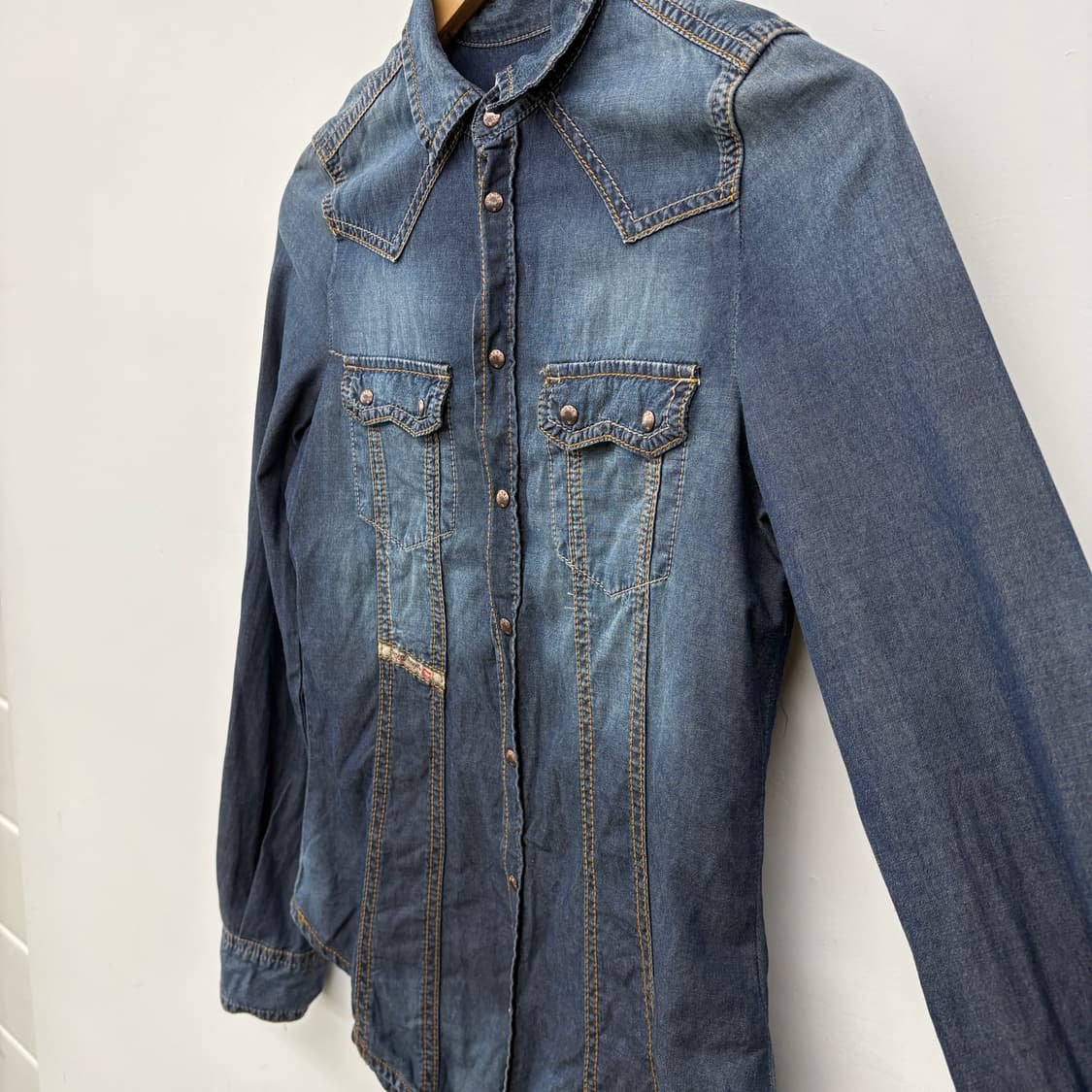 디젤 데님 셔츠 청남방 여성 S 상품이미지3