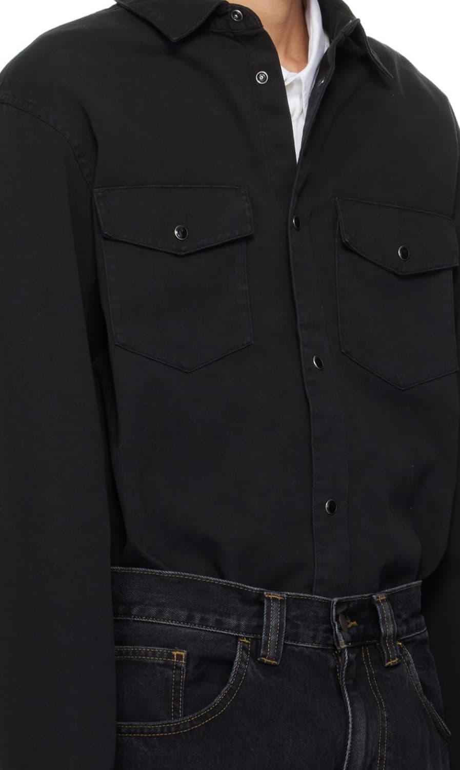 Carhartt 칼하트 WIP 남성 L/S 산타페 블랙 셔츠 상품이미지4