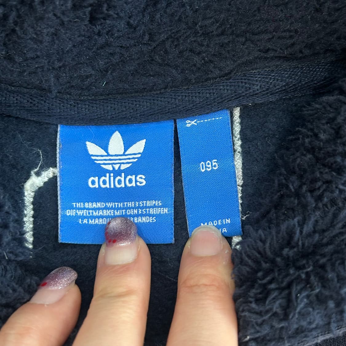 Adidas 아디다스 파이어로고 백 포인트 네이비 후드티 상품이미지5