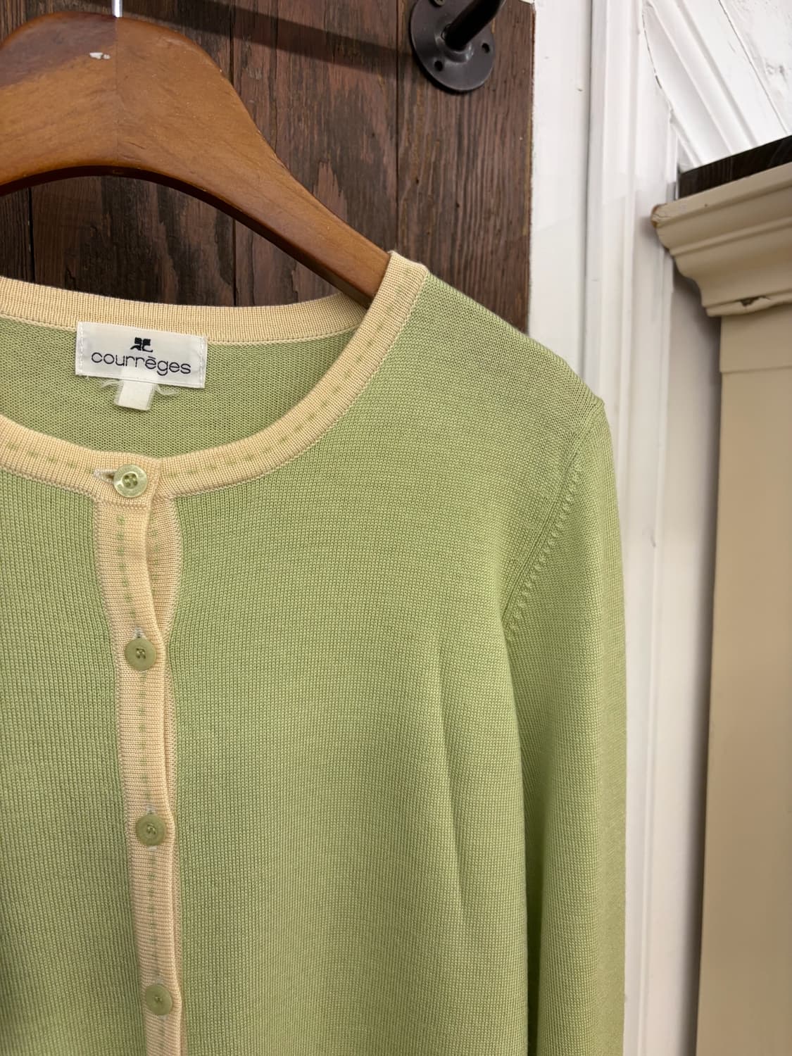 꾸레쥬 정품 그린 니트 가디건 앙상블 상품이미지6