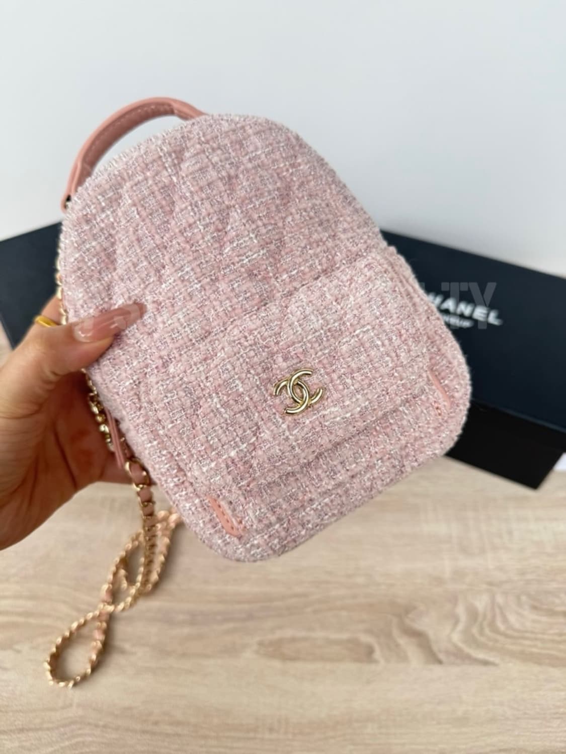 샤넬뷰티 트위드 미니백팩 핑크 기프트 백 상품이미지7