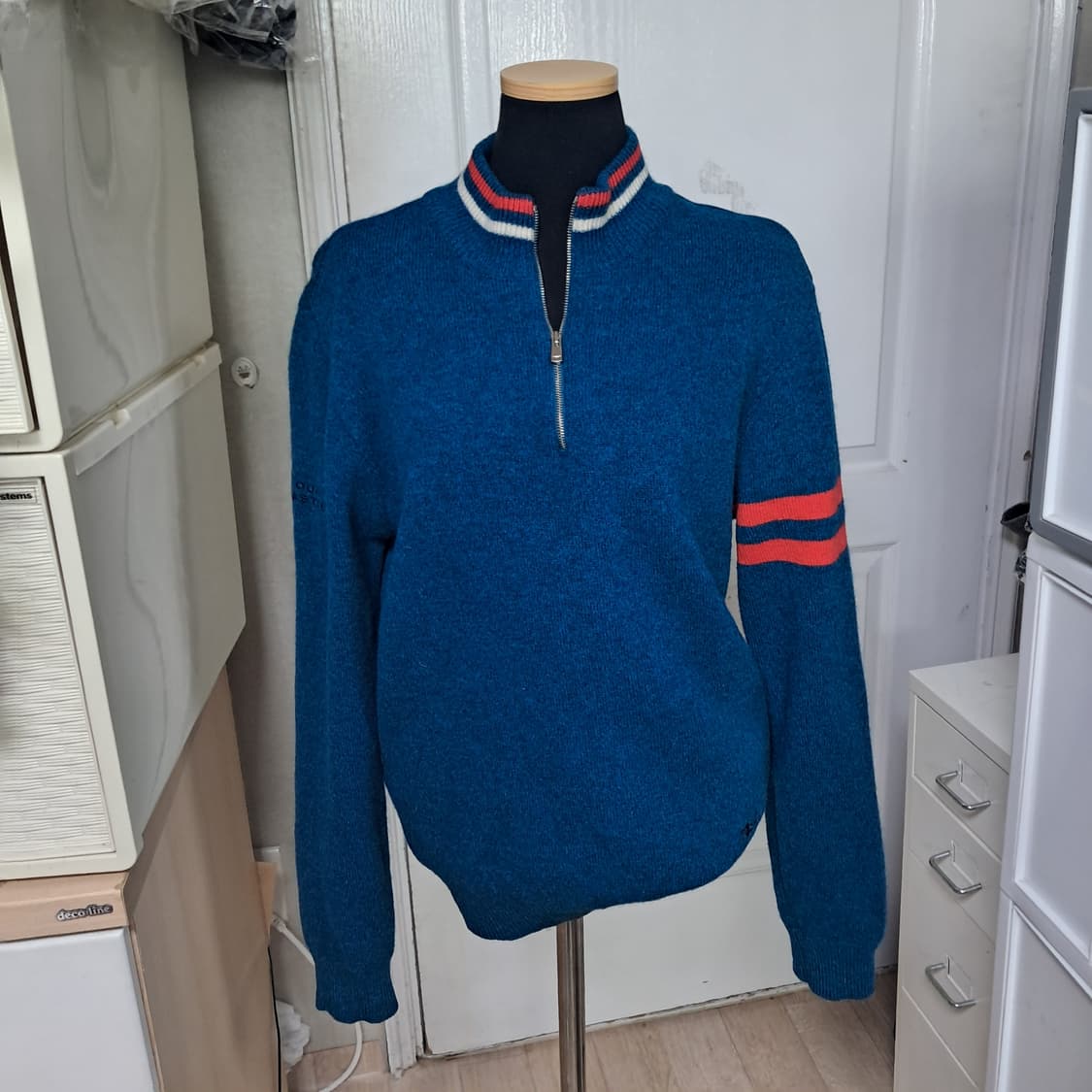 루이까스텔 남성 방풍 모100% 하프집업 니트 100 상품이미지1