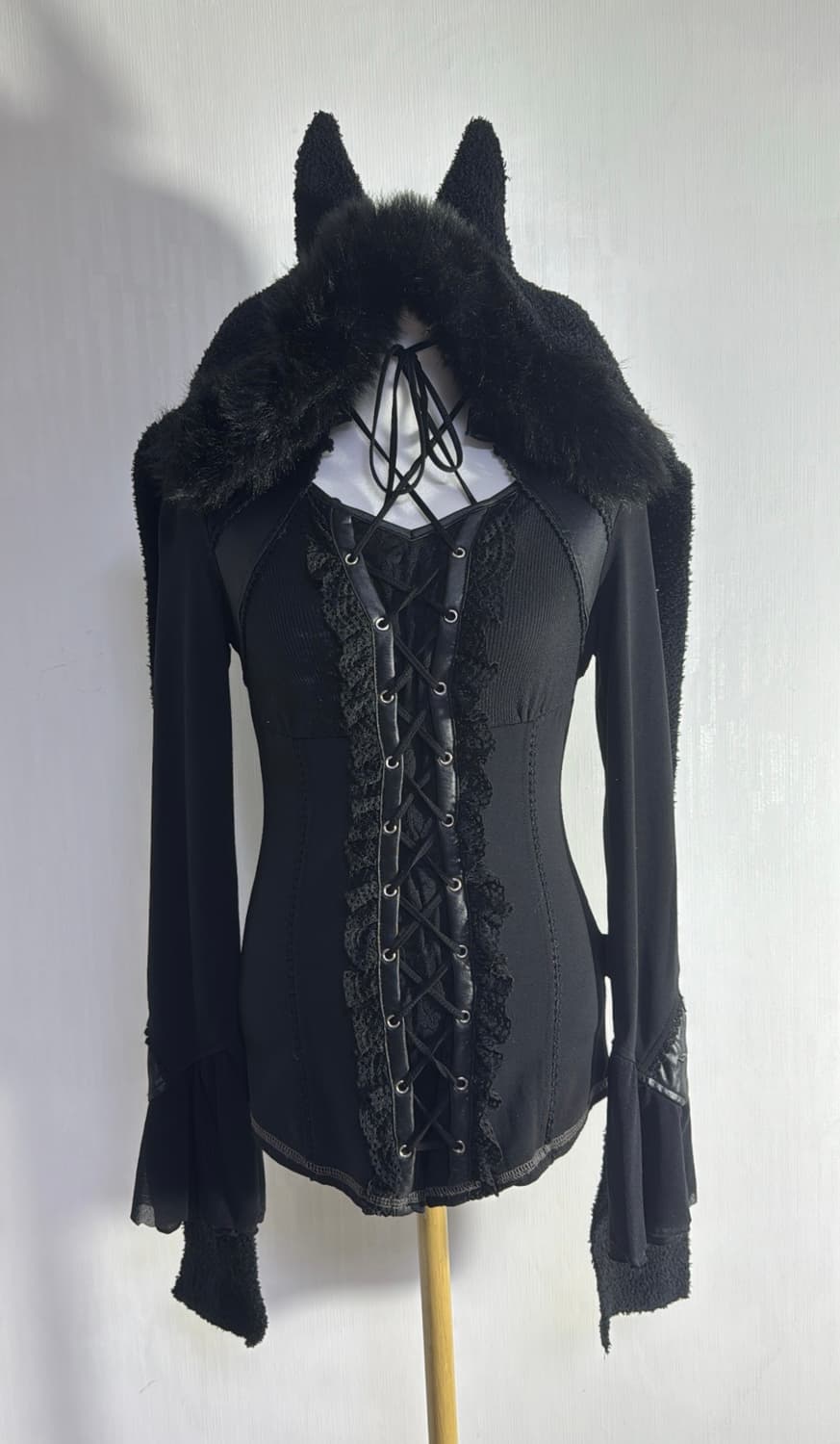 Ozz croce 레이스업 고딕 롱슬리브 탑  상품이미지6