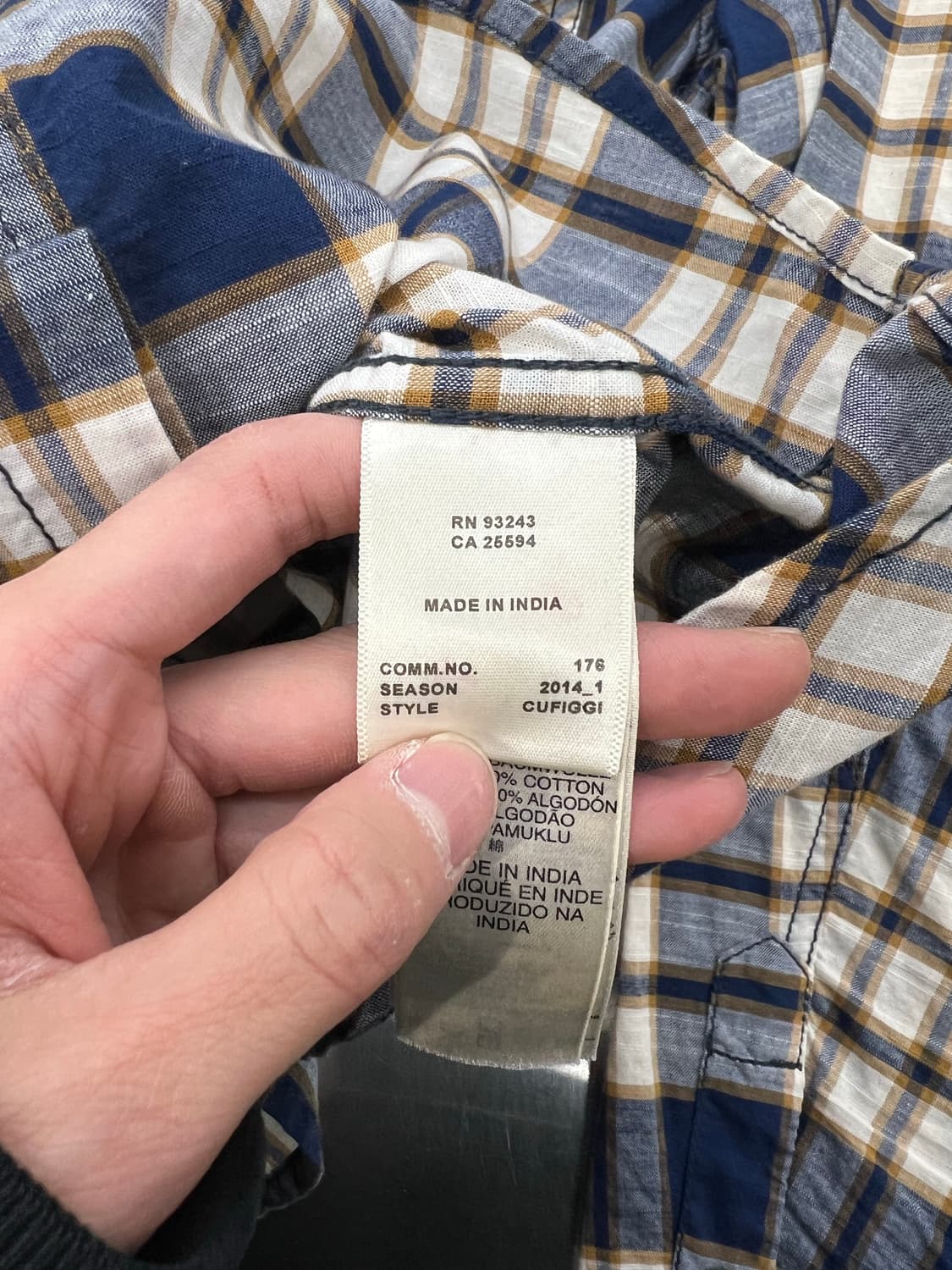 디젤 블루 트윈 포켓 체크 씬 코튼 셔츠 상품이미지8