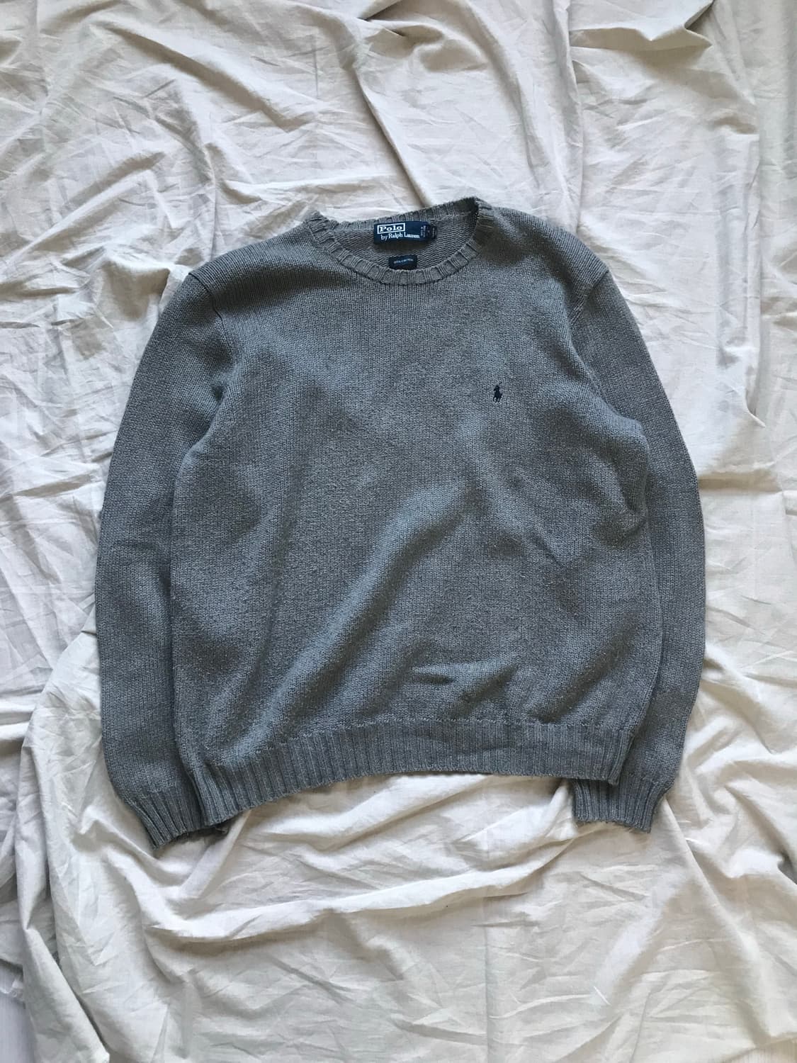 폴로 랄프로렌 포니 로고 그레이 라운드 니트 상품이미지4